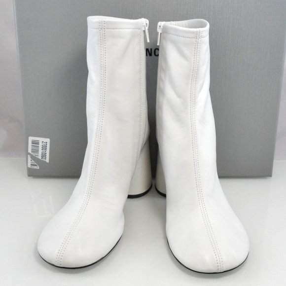 NIB$1250 Balenciaga Glove 80mm Zipped Shiny Soft Leather Ankle Bootie Boots 37 7 - Picture 11 of 17